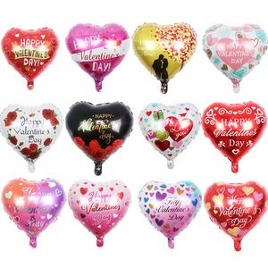 Fabbrica di Huaien 18 pollici felice san valentino palloncino in alluminio a forma di cuore nuovo stile per la decorazione di feste - Product Image 1