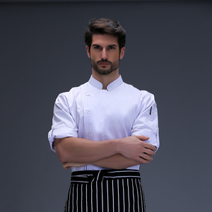 Uniforme de Cocina Unisex, Ropa de Trabajo de Chef de Manga Corta, Estilo Casual de Sarga, para Otoño e Invierno, para Hotel y <span class=keywords><strong>Restaurante</strong></span> - Product Image 3