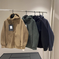 Best-seller - Sweat à capuche unisexe en polaire - Doublure en sherpa double face - Veste longue imperméable à fermeture éclair - Tissu softshell respirant et confortable - Séchage rapide