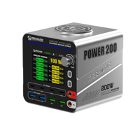 Estación de Carga Rápida Multipuerto MECHANIC G-Power 200W con Fuente de Alimentación Ajustable y Monitoreo de Voltaje y Corriente para Herramientas de Prueba