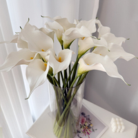 Fleurs artificielles Calla Lily en EVA faites à la main, effet naturel, vente en gros, respectueuses de l'environnement, blanches, pour centre de table, mariage, fête, maison
