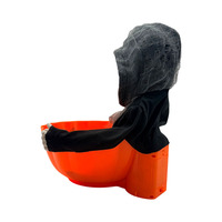 Décor de table d'Halloween effrayant : Porte-sucettes Citrouille Squelette Grim Reaper Pop-up, Bol à friandises Jack O'Lantern pour maison hantée