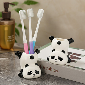 Soporte para cepillos de dientes de cerámica Ruijie con diseño moderno, decoración para baño, fácil de limpiar, taza independiente para uso doméstico - Product Image 2