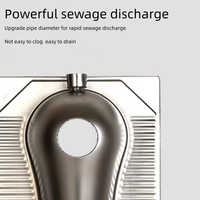 WC moderne pour la maison avec urinoir intégré anti-odeur, cuvette de toilettes à la turque en acier inoxydable de type barre et cuvette de toilettes à la turque de type fosse