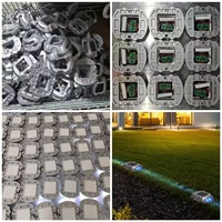 Marqueur routier solaire LED en aluminium à montage au sol, clignotant, étanche IP68, réfléchissant, type œil de chat, pour autoroute