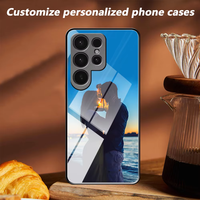Étui en verre trempé personnalisé pour Samsung S26 Ultra S26+ F56 pour iPhone 7/8 SE Mini 18promax, coque de téléphone en verre dur avec image DIY