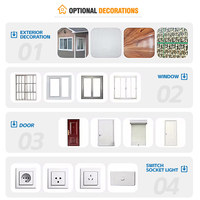 Casa Container di Lusso Espandibile 20ft/40ft, Casa Mobile Prefabbricata Moderna con 2, 3 o 4 Camere da Letto, Certificata CE RoHS