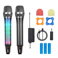 Système de microphone sans fil portable MRGB-100 pour un son clair, microphone sans fil rechargeable avec lumières RGB