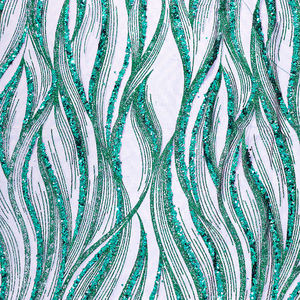 Tela bordada de lentejuelas de lujo de alta calidad, malla Floral brillante para fiestas y bodas para niñas - Product Image 6