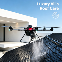 Drone de nettoyage haute pression pour toitures, UAV, machine de nettoyage à jet d'eau haute pression pour fenêtres, façades et panneaux solaires pour bâtiments