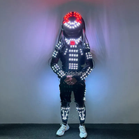 Télécommande Led Robot Costume Salle De Bal Spectacle De Scène Lumineux Vêtements Casque Armure Led Robot Costume pour Fête Dj Disco Discothèque