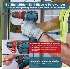 Taladro <span class=keywords><strong>Atornillador</strong></span> Eléctrico MARS 18V 2 en 1 de Litio, 45 Nm de Torque, 1500 RPM, 2 Baterías Recargables, Herramienta Eléctrica para el Hogar y Muebles - Product Image 3