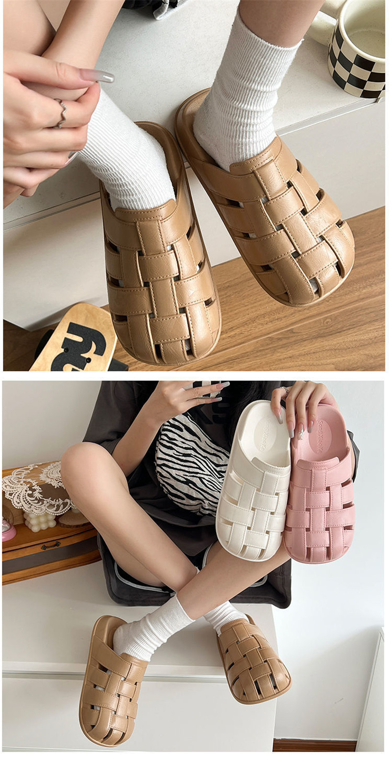 Fashion Solid Color Outdoor Beach Slippers Women Slides Summer Thick Sole Shoes