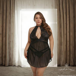 Lingerie Sexy pour femmes noires tissée <span class=keywords><strong>nuisette</strong></span> transparente avec décoration en dentelle body Shapewear pour gros seins - Product Image 5