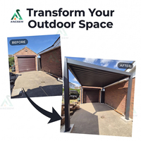 Pergola en aluminium à lames orientables ANCSEM, haute capacité de charge, motorisée, imperméable, résistante au vent, pour villa extérieure