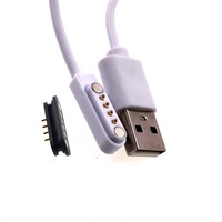 RTLECS-montaje en Panel de carga de potencia, macho y hembra, 2,5mm, transferencia de datos, 4 pines, cable de carga magnético USB, Conector de Pin Pogo