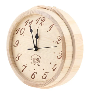 Horloge minuteur en bois massif de cèdre rouge - Accessoire pour sauna, pour utilisation murale en extérieur/intérieur - Product Image 3