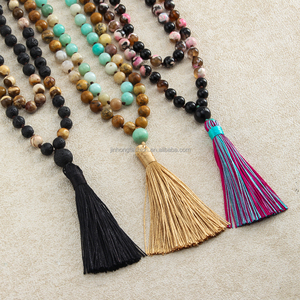 <span class=keywords><strong>Collana</strong></span> da <span class=keywords><strong>uomo</strong></span> con nappa, stile retrò bohémien, personalizzabile, con 108 perle di gemme naturali da 8 mm e <span class=keywords><strong>pietre</strong></span> da 12 mm, per yoga e meditazione. - Product Image 1