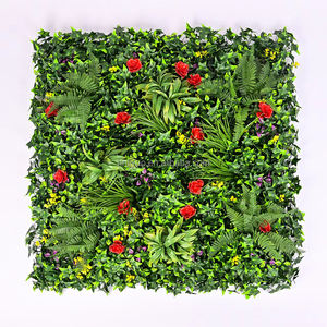 Mur de plantes simulées de luxe mur vert en plastique panneau de fruits de lierre avec <span class=keywords><strong>haie</strong></span> de feuilles artificielles pour la décoration de fête de mariage ou de pelouse - Product Image 1