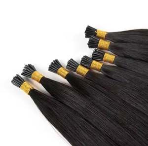 Extensions de cheveux 100% humains Remy en gros, brun foncé, I-Tip pré-collées, styles lisses et bouclés crépus, cheveux chinois naturels doux - Product Image 2