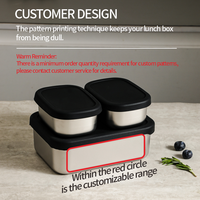 Boîte à lunch en acier inoxydable avec couvercle en silicone, compatible micro-ondes, boîte bento de qualité alimentaire sans BPA, portable, chauffable, anti-fuite, compatible lave-vaisselle