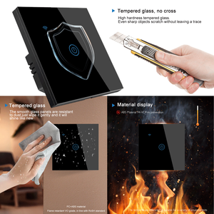 สวิตช์ไฟติดผนังระบบสัมผัส LangYeao Smart Life WiFi 1/<span class=keywords><strong>2</strong></span>/3/4 ช่อง แบบ EU วัสดุ ABS อุปกรณ์บ้านอัจฉริยะ <span class=keywords><strong>IoT</strong></span> สำหรับสายกลาง 240V EU/UK - Product Image 5