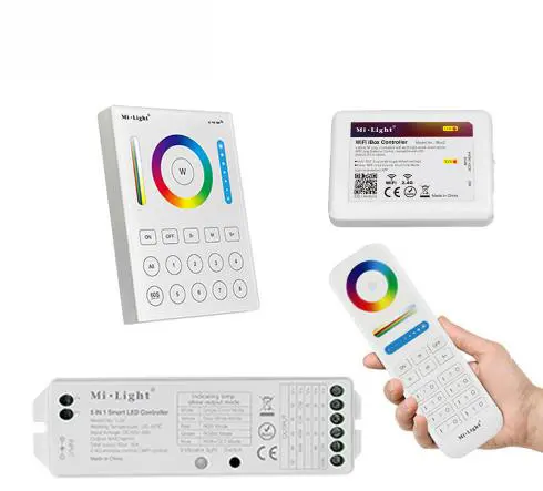 MiLight RGB CCT Wifi 2,4G 8Zone RF Dimmer FUT089 B8 Panel táctil Montado en la pared Rgbw LS2 5in Control remoto para tira de luz Led