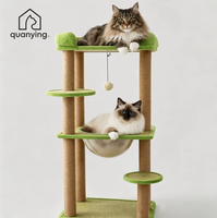 Arbre à chat multi-niveaux durable et sécurisé avec capsule spatiale transparente, poteaux à gratter en sisal naturel et perchoir en peluche
