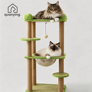 Árbol rascador multinivel duradero y seguro para gatos con cápsula espacial transparente, postes rascadores de sisal natural y plataforma superior de felpa. - Product Image 1