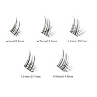 Lot de 100 faux cils coréens en U, kit DIY pour cils en grappe, cils naturels effilés à bande fine