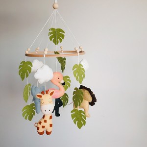 New DIY ưa thích dễ thương trẻ em giường treo đồ chơi handmade đám mây cảm thấy Safari động vật vườn ươm bé Cũi di động - Product Image 1