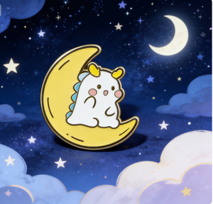 Lot de badges en émail personnalisés dinosaures, épingles de revers en métal mignonnes avec motifs lune, étoile et nuage pour enfants et cadeaux - Product Image 2