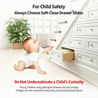 Glissière de tiroir à fermeture douce en acier laminé à froid, à roulement silencieux, télescopique, à extension complète 3 volets, quincaillerie pour meubles et armoires