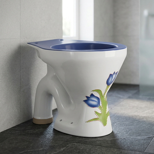 WC européen à siphon en P, sanitaires modernes en céramique, cuvette de toilettes EWC colorée à double impression pour salle de bain - Product Image 5