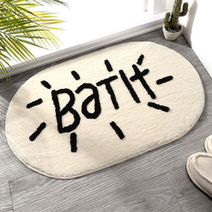 Korean Style Oval <b>Bath</b> Rug Blue Plush Absorbent Non Slip Mat For Bathroom Bedroom Decoration - Product Image 2