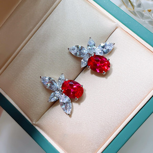 Orecchini a Perno Ovali Floreali da Donna, a Forma di Marquise, Geometrici, per Uso Quotidiano, Accessorio per Orecchie - Product Image 2
