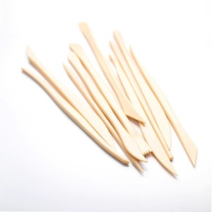 Wooden Pottery <b>Tools</b> 10 Piece Set Thin Blade Scrapers For Clay Sculpting And Diy Crafting - Product Image 3