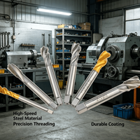 Tap Spiral HSS Grosir dengan Toleransi ISO 6H, Tap Ulir Metrik Ukuran Kustom, Logo Laser untuk Bengkel Pengeboran Logam