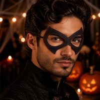 Masque pour les yeux en cuir Catwoman, demi-masque de mascarade, masque de cosplay pour Halloween, masque pour fête costumée