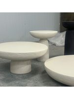 Ensemble de tables basses Wabi Sabi Mushroom, aspect ciment noir, fibre de verre FRP, tables d'appoint rondes imbriquées, table centrale pour salon, lot de 3