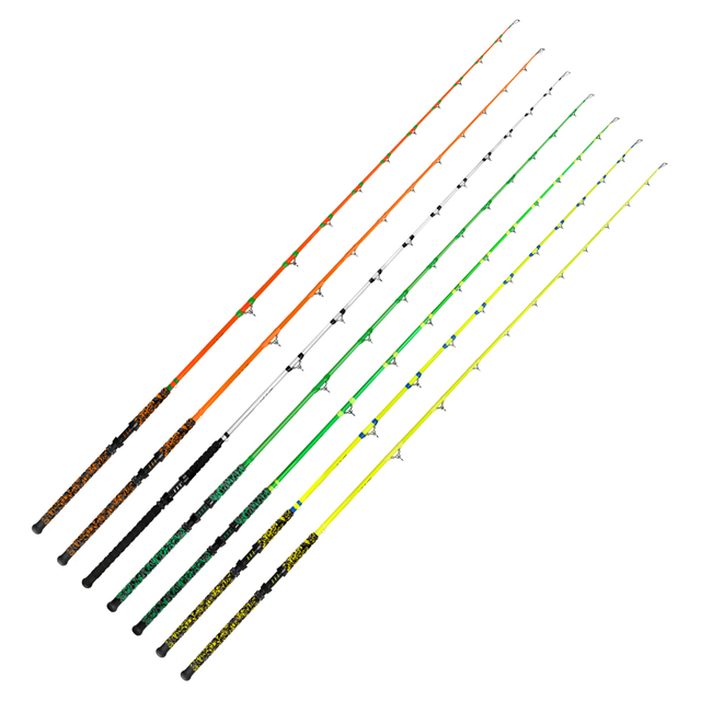 HONOREAL Weihai Factory 7'6'' 60lb Casting Rods MH MF Action S Glass Catfishing Rods with Fluo UV Painting