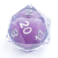 D20 noyau liquide géant résine dés polyèdre 55MM jeu de société personnalisé dés RPG Dragon City accessoires tranchant couleur