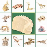 Planches de bois de balsa modernes non finies pour découpe laser, modèles architecturaux DIY, projets de menuiserie - Plaques de bois lisses