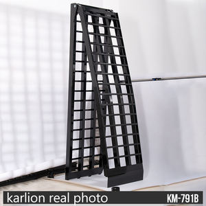 KARLION-Echelle en aluminium anodisé noir de <span class=keywords><strong>3m</strong></span>, capacité de 680kg, largeur de 46cm, antidérapante, certifiée CE, pour moto. - Product Image 2