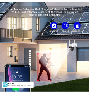 Cámara de <span class=keywords><strong>Seguridad</strong></span> CCTV PTZ Solar 4G de 3MP, Batería de 10000mAh, Grabación <span class=keywords><strong>Continua</strong></span> 24/7, Tarjeta SIM, Bajo Consumo, para Interiores y Exteriores - Product Image 5