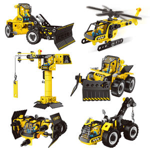 Ensemble de 223 pièces de modèles de camions de construction urbaine 6-en-1 à assembler soi-même, kit de jeu de blocs de construction de véhicules urbains STEM pour enfants - Product Image 1