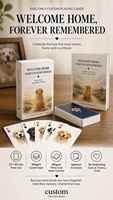 Jeu de cartes personnalisé pour chien « Bienvenue à la maison » avec photo de votre animal et livret souvenir A5 en option
