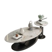 Table basse ovale moderne de luxe en pierre, design italien, petite table à thé pour salon
