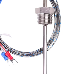 Capteur de température à fil conducteur monté sur filetage NPT G1/2, thermocouple de type <span class=keywords><strong>K</strong></span> J PT100 RTD pour la mesure en pipeline - Product Image 2