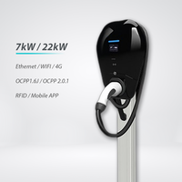 Cargador de Vehículos Eléctricos de Pared de Calidad Premium, 7kW 22kW, con Tipo-2 y OCPP1.6, para Uso Doméstico y Comercial
